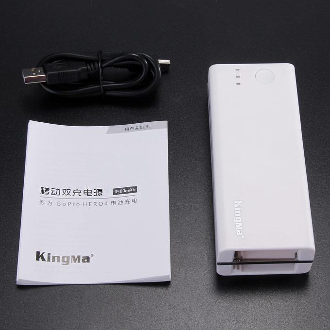 KingMa BMGP022 Multi-Function Portable Power Bank Dual Charging Port For GoPro 4 Battery for  Phone / Pad - White