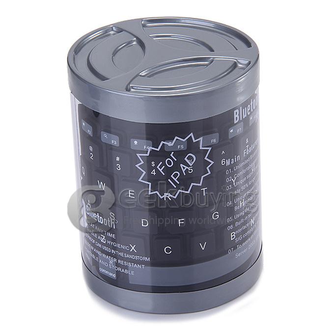 WP002 Foldable Wireless Bluetooth 2.0 Keyboard Portable Chocolate Mini Keyboard for PC Tablet Laptop - Black