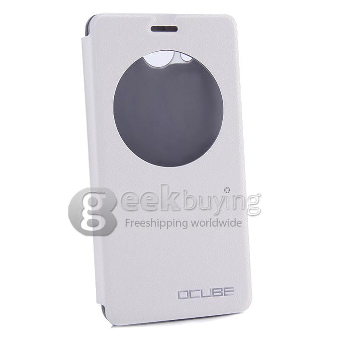 Protective Hard Cover Flip Stand Leather Case for UMI Hammer Smartphone - White