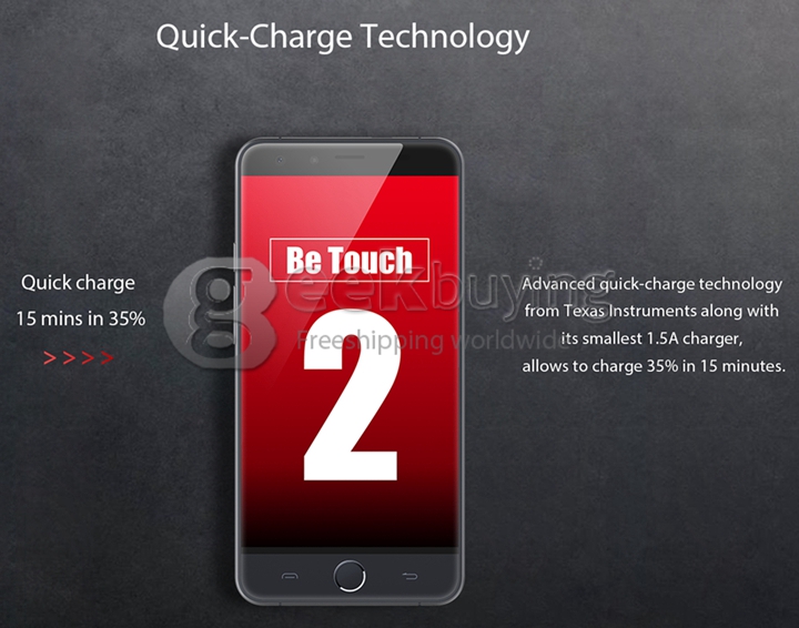 Ulefone Be Touch 2 5.5inch FHD 4G LTE Smartphone Android 5.1 3GB 16GB 64bit MT6752 Octa Core 1.7 GHz 13.0MP - Metal Grey