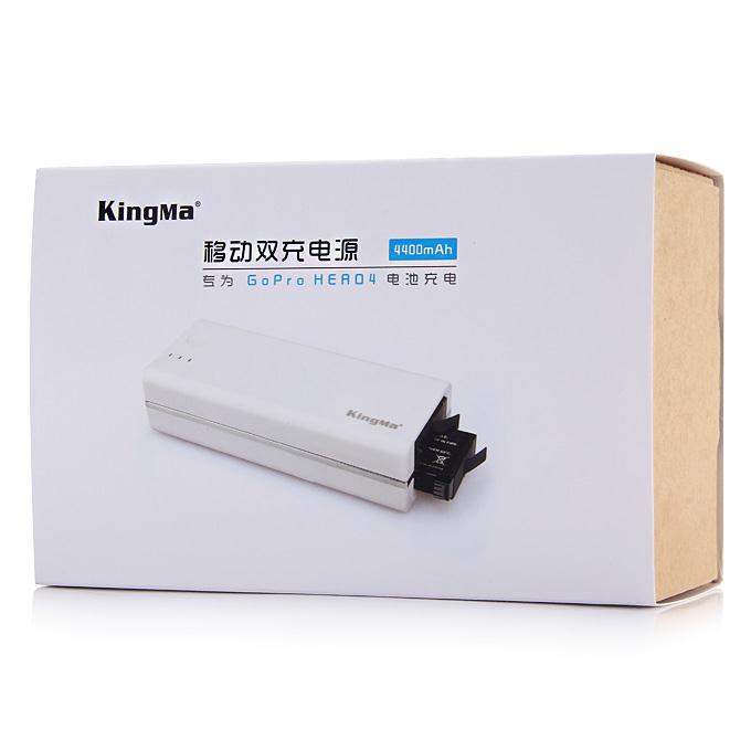 KingMa BMGP022 Multi-Function Portable Power Bank Dual Charging Port For GoPro 4 Battery for  Phone / Pad - White