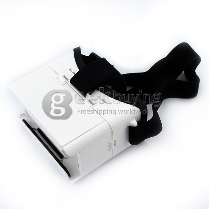 Head Mount 3D Immersive Virtual Reality VR Headset Video Game Cardboard FOV80  IPD Adjustment  for 4-6 inches Smartphones - White