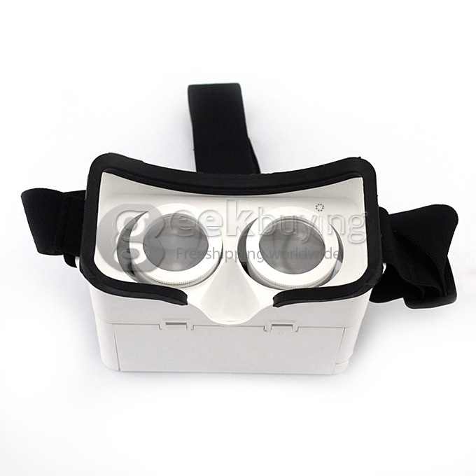 Head Mount 3D Immersive Virtual Reality VR Headset Video Game Cardboard FOV80  IPD Adjustment  for 4-6 inches Smartphones - White