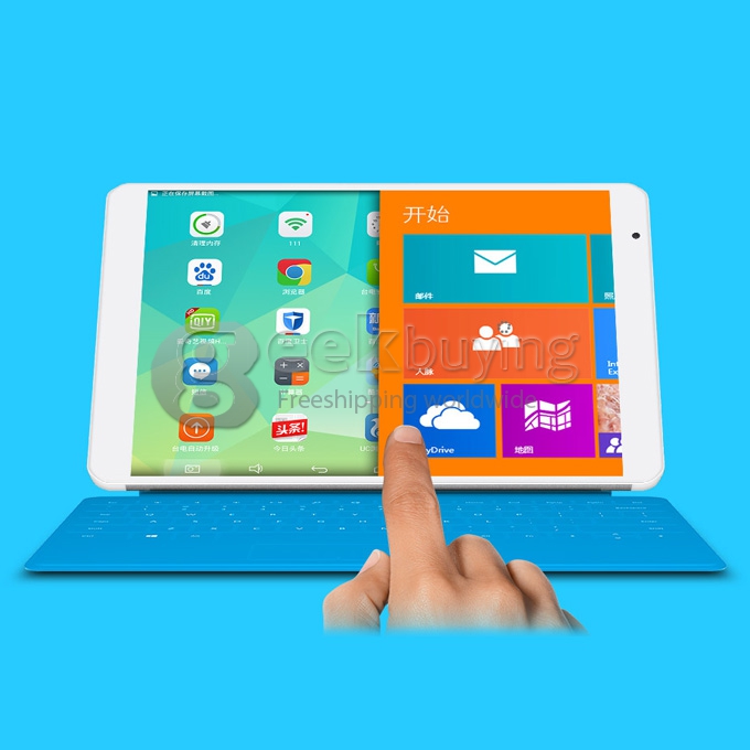 Teclast X89 Dual OS Android 4.4 & Windows 8.1 Tablet PC 2GB/32GB Intel Z3735F Quad Core 1.83GHz 7.9 Inch 2048*1536 IPS Retina Bluetooth HDMI OTG WiFi - White+Silver