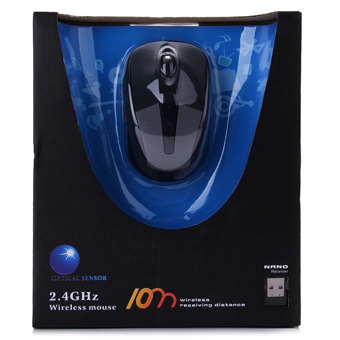 A800 Universal Optical Sensor 2.4GHz Wireless Mouse for Windows Mac OS - Black