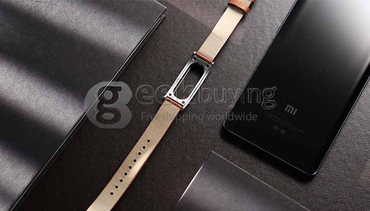 Original Xiaomi Miband Replacement Bracelet Genuine Leather Wrist Strap For Xiaomi Smart Watch - Brown