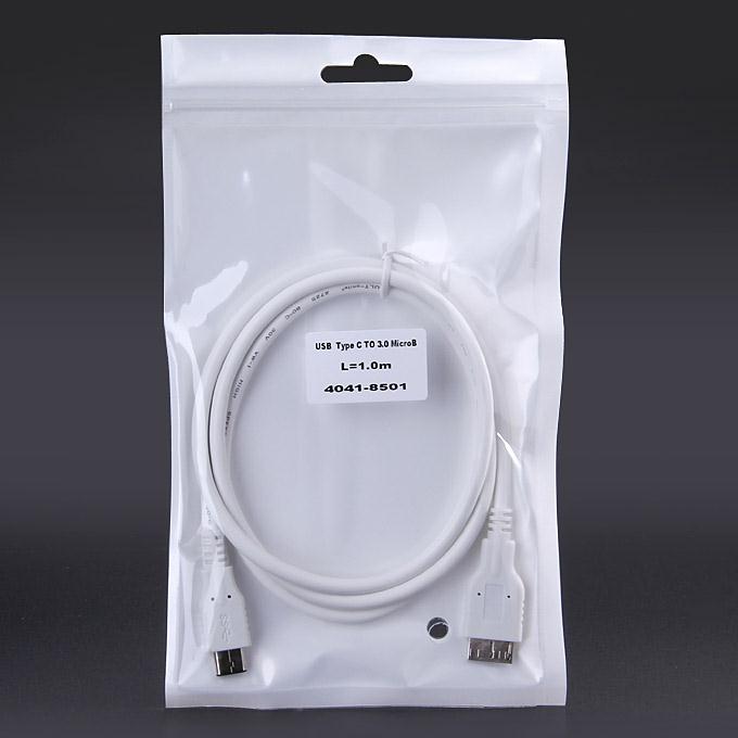 USB Type C To 3.0 MicroB Cable Male To Male Data Cable 1.0M - White