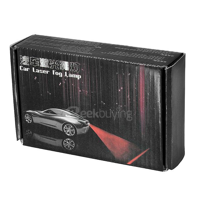 LJ-01 Car Laser Fog Light Rear Anti-Collision Brake Tail Lights Warning Lamp- Black