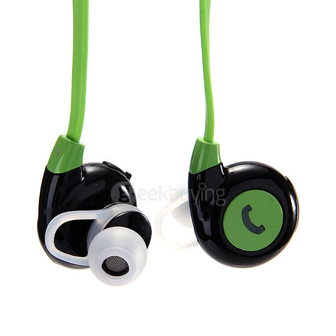 BT-H108 Bluetooth Stereo Headset BT4.1 Headphone Wireless Earbuds Sports Earphone Dual Power Supply - Green