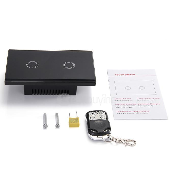 Funry Y8 Home Touch Switch Double Remote Control Intelligent Control Switch With Overload Protection - US