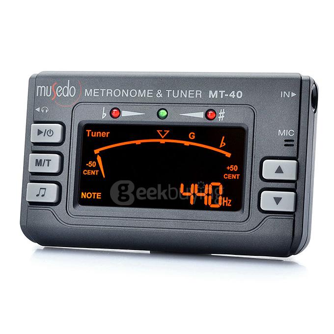 Musedo MT-40 Mini 3-in-1 Clip-on Metronome & Tuner for Chromatic/Guitar ...