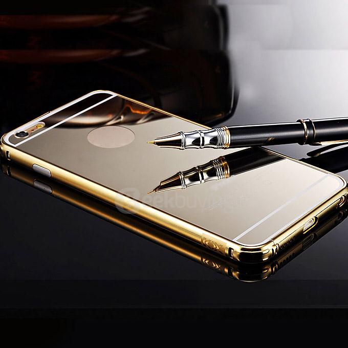 [Wholesale] 50pcs KXX Luxury Aluminum Metal Frame with Ultra-thin Mirror Glass Back Cover for iPhone 6 Plus 5.5