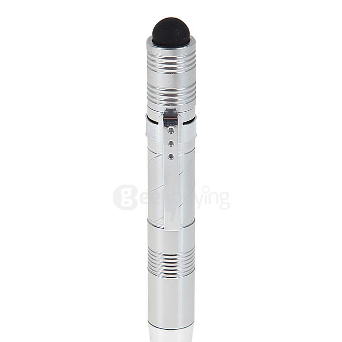 KX-905 Mini LED Pen Light White Light Penlight Flashlight w/ Touch Pen-Silver 1xAAA