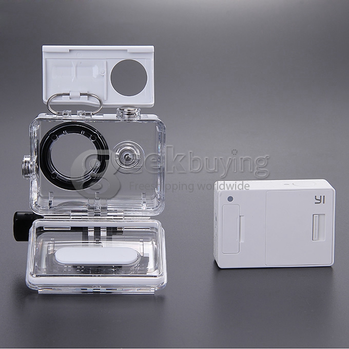 [HK Stock] Original Xiaoyi Waterproof Case for Xiaoyi Yi Xiaoyi Sports Camera Diving 40M Protective Housing - Transparent + White
