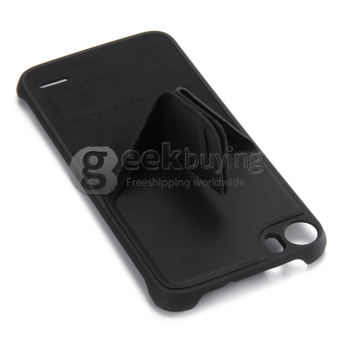 Protective Foldable Holder Case Leather Cover Shell Stents for DOOGEE F3/DOOGEE F3 Pro - Black