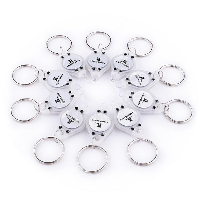 Castle Flashlight Keychain Thumb Lamp 10/Pack - White