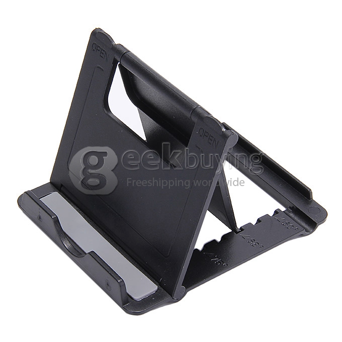 DZ-902 Universal Plastic Holder Fold Stand For iPhone iPad And Mobile Devices - Black