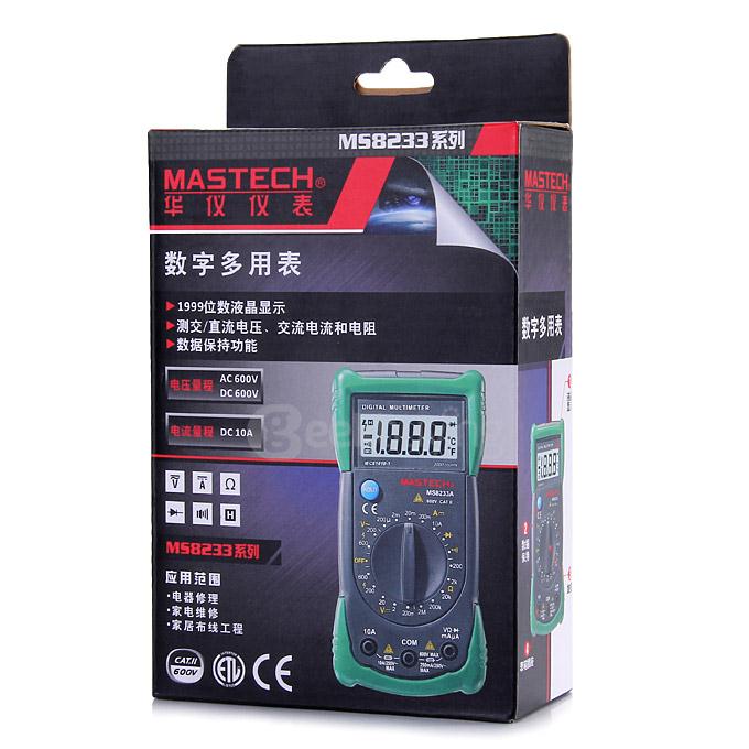 MASTECH MS8233C Digital Multimeter Temperature/AC/DC/Continuity/Diode Tester