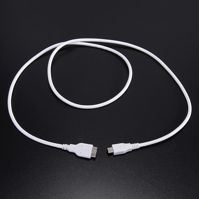 USB Type C To 3.0 MicroB Cable Male To Male Data Cable 1.0M - White