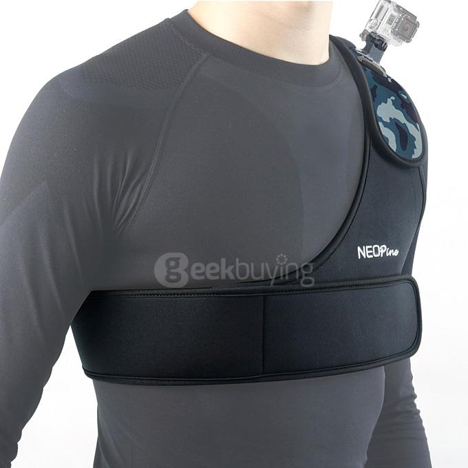 NEOpine SCM-1 Adjustable Single Shoulder Strap Chest Camera Mount for Gopro Camera - Blue