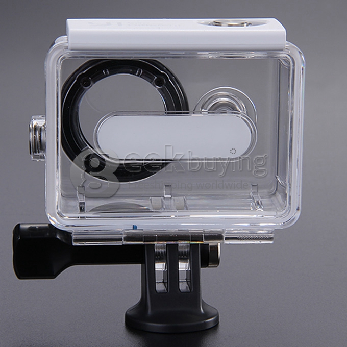 [HK Stock] Original Xiaoyi Waterproof Case for Xiaoyi Yi Xiaoyi Sports Camera Diving 40M Protective Housing - Transparent + White