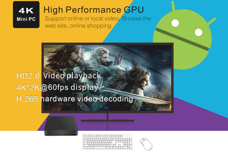 i68 Android 5.1 4K TV BOX Rockchip RK3368 Octa Core 2G/8G 2.4G/5G WIFI LAN BT4.0 KODI HDMI H.265