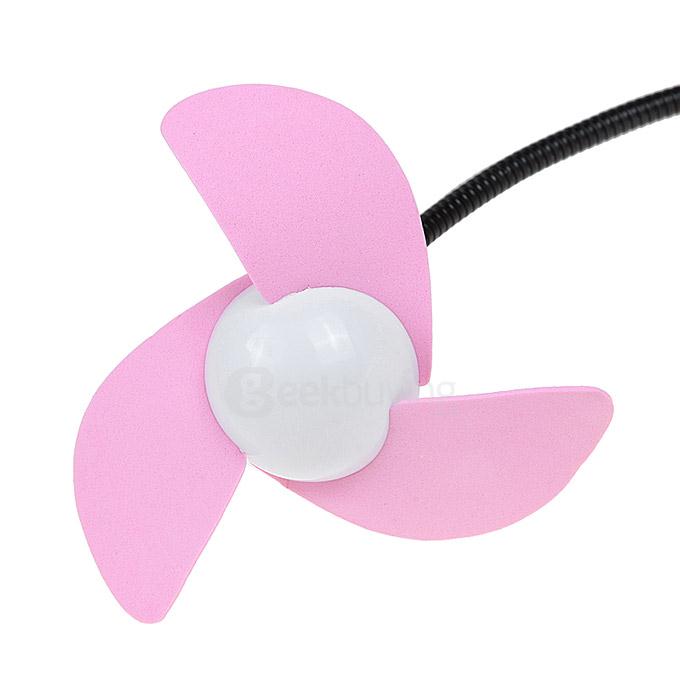 KX-C002 Mini Car Accessories Powered 3-Blade Cooling Fan - Pink