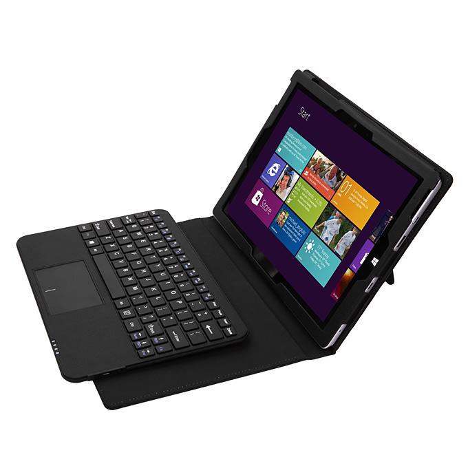 Makibes Removable Bluetooth Touchpad Keyboard Cover Case With Touch Pen For Microsoft Surface 3 - Black