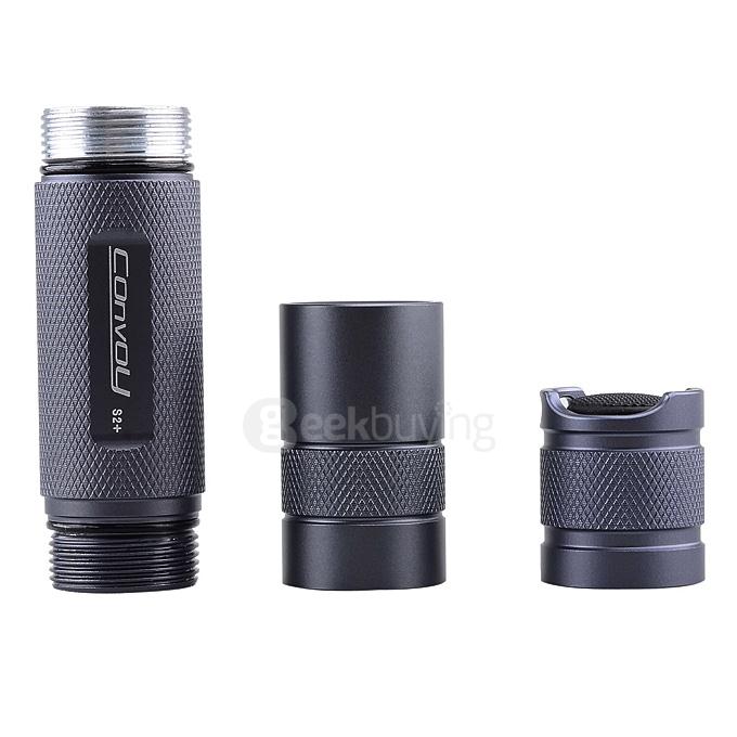 Convoy S2+ Cree XM-L2 U2-1A 350lm 2-Group 8-Mode White Light LED Flashlight - Titanium