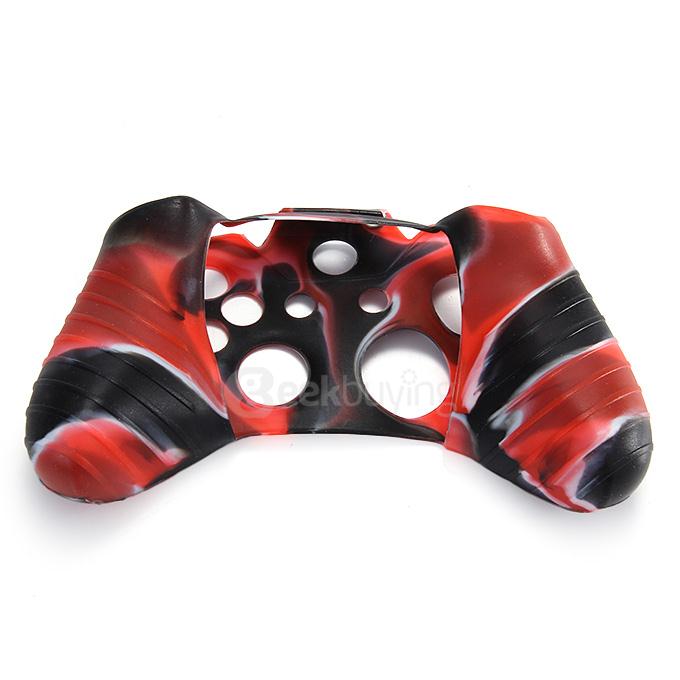 Silicone Protective Cover Case for XBOX ONE Controller - Black + Light Red