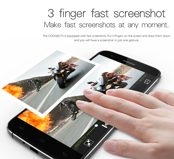 DOOGEE F3 Pro 4G 5.0Inch FHD Android 5.1 3GB 16GB Smartphone MTK6753 64bit Octa Core 2.5D Corning Gorilla Glass - Black