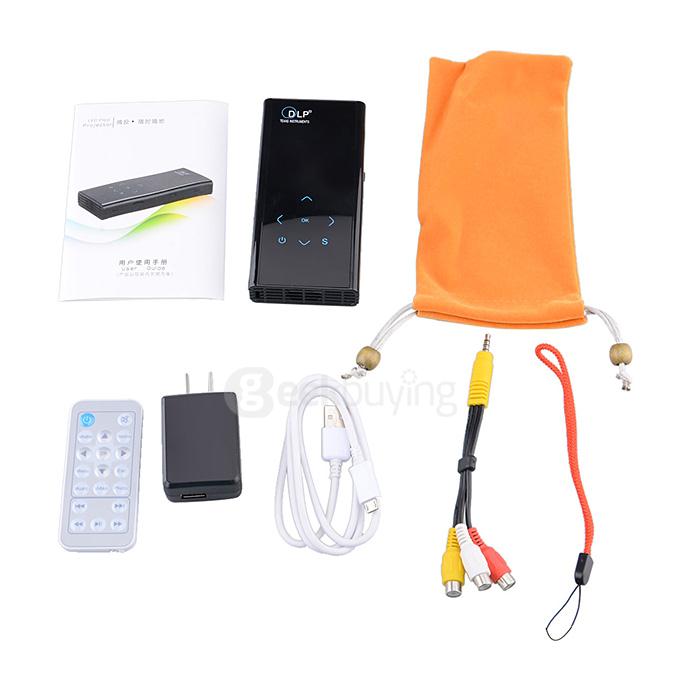 E06 DLP Android Smart Mini LED Projector Android 4.2.2 RK3028A Dual Core 1G/4G w/ Bluetooth HDMI USB TF AV With Remote - Black