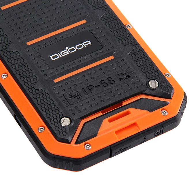 DIGOOR DG2 Plus IP68 Rugged Phone 5.0inch Android 4.4 MTK6582 Quad Core 1.3GHz 1GB 8GB 8.0MP Talkback Miracast - Orange