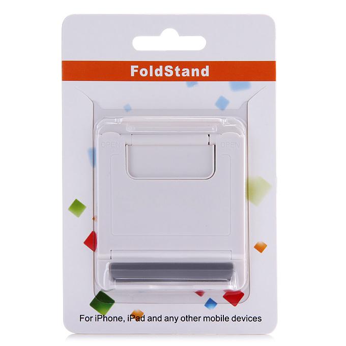 DZ-902 Universal Plastic Holder Fold Stand For iPhone iPad And Mobile Devices - White