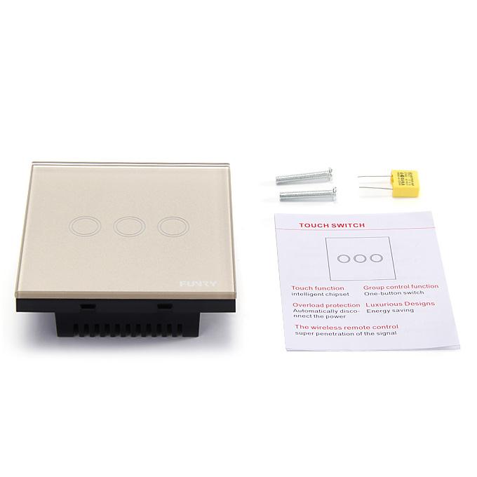 Funry Y8 Home Touch Switch Triple Touch Control 1 Way Intelligent Control Switch With Overload Protection - EU