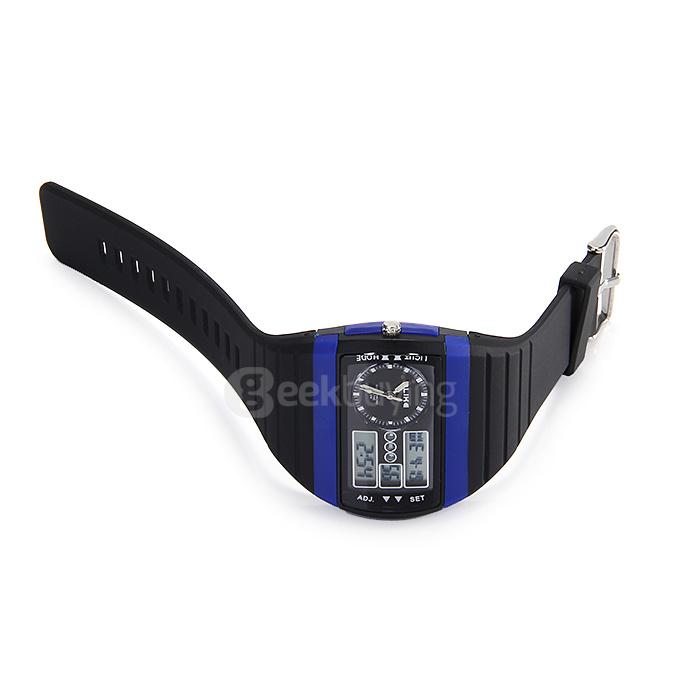 ALIKE AK8116 Multi Functions Men Sport Watch Analog & Digital Time Date LED Display - Blue