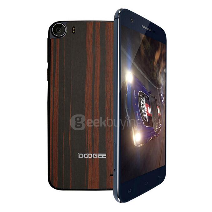DOOGEE F3 Pro 4G 5.0Inch FHD Android 5.1 3GB 16GB Smartphone 64bit MTK6753 Octa Core Wood Shell 2.5D Corning Gorilla Glass - Ebony