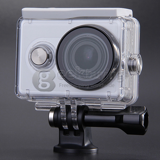 [HK Stock] Original Xiaoyi Waterproof Case for Xiaoyi Yi Xiaoyi Sports Camera Diving 40M Protective Housing - Transparent + White