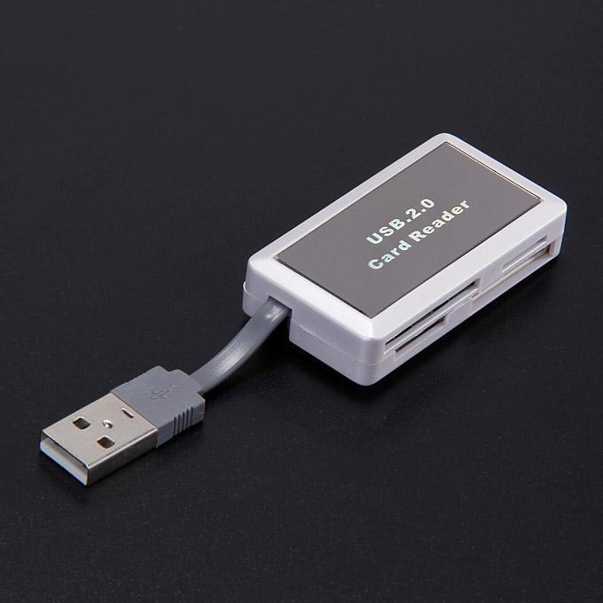 Multi-function USB2.0 Card Reader for Windows / Mac OS - White