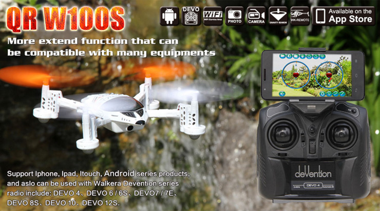 Walkera QR W100S Wifi FPV Racing Quadcopter With 0.3MP Cam RC Drone For IOS/Android OS