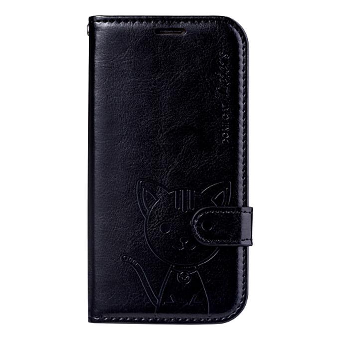 Leiers Domi Cat TPU Leather Case Protective Cover for Samsung GALAXY S6 G9200 - Black