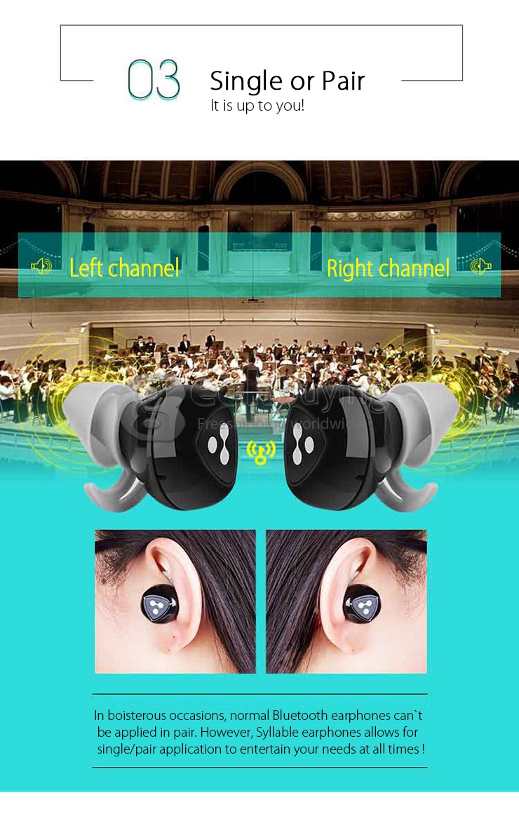 D900 Black Bean Bluetooth Headset BT4.0 Dual Mode Touch Pairing Real Wireless Earphone with Power Bank Charger Dock - Black