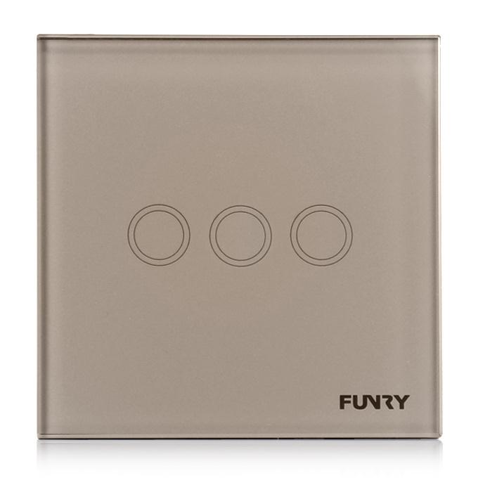 Funry Y8 Home Touch Switch Triple Touch Control 1 Way Intelligent Control Switch With Overload Protection - EU