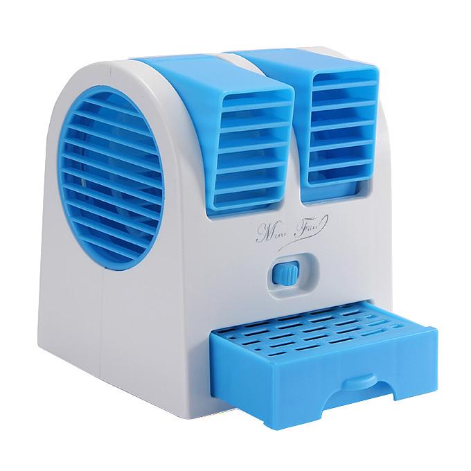 HB-168 Mini Fan 2.5W Air Conditioning for Summer Cooling With USB Plug - Blue
