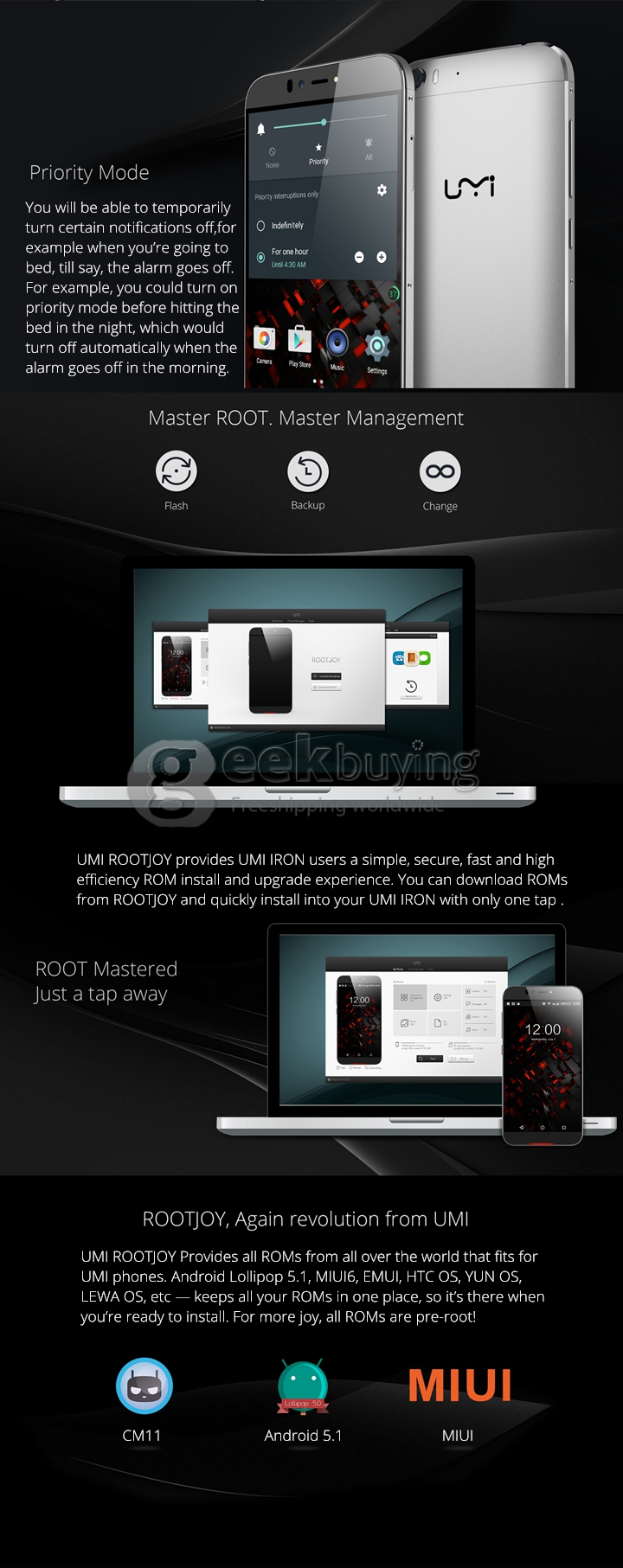UMI IRON 4G LTE 5.5inch FHD Android 5.1 3GB 16GB Smartphone 64bit MTK6753 Octa Core 1.3 GHz 13.0MP Miracast OTG - Silver