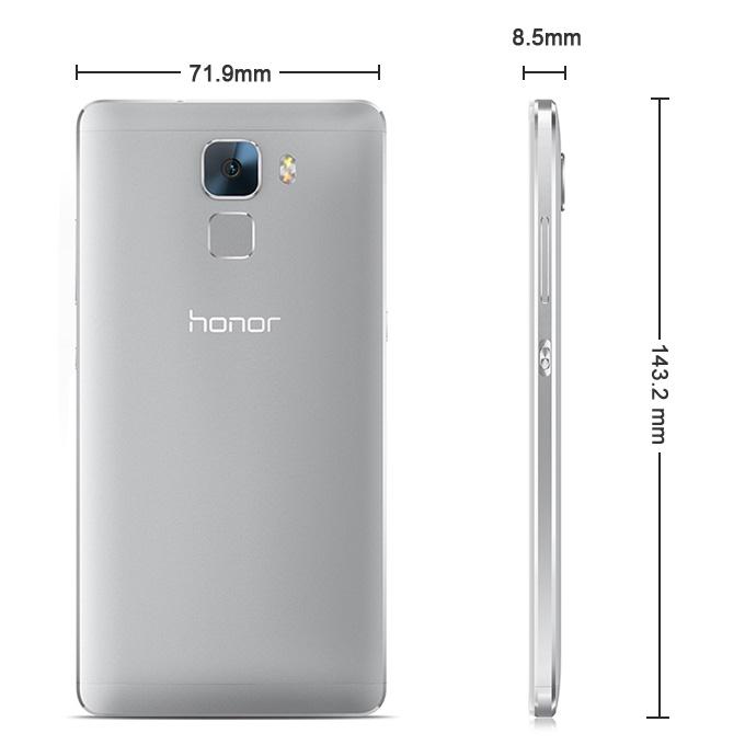 HUAWEI Honor 7 5.2inch FHD EMUI 3.1 3GB 16GB 4G LTE Smartphone Hisilicon Kirin 935 Octa Core 20.0 MP OTG Touch ID-Silver