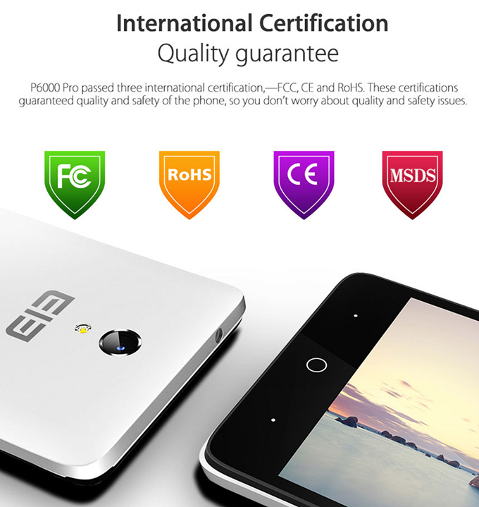 [HK Stock]Elephone P6000 Pro 3GB 16GB 5.0inch LG LCD Android 5.1 Smartphone 64-bit MTK6753 Octa Core 1.3GHz 13.0MP -  White