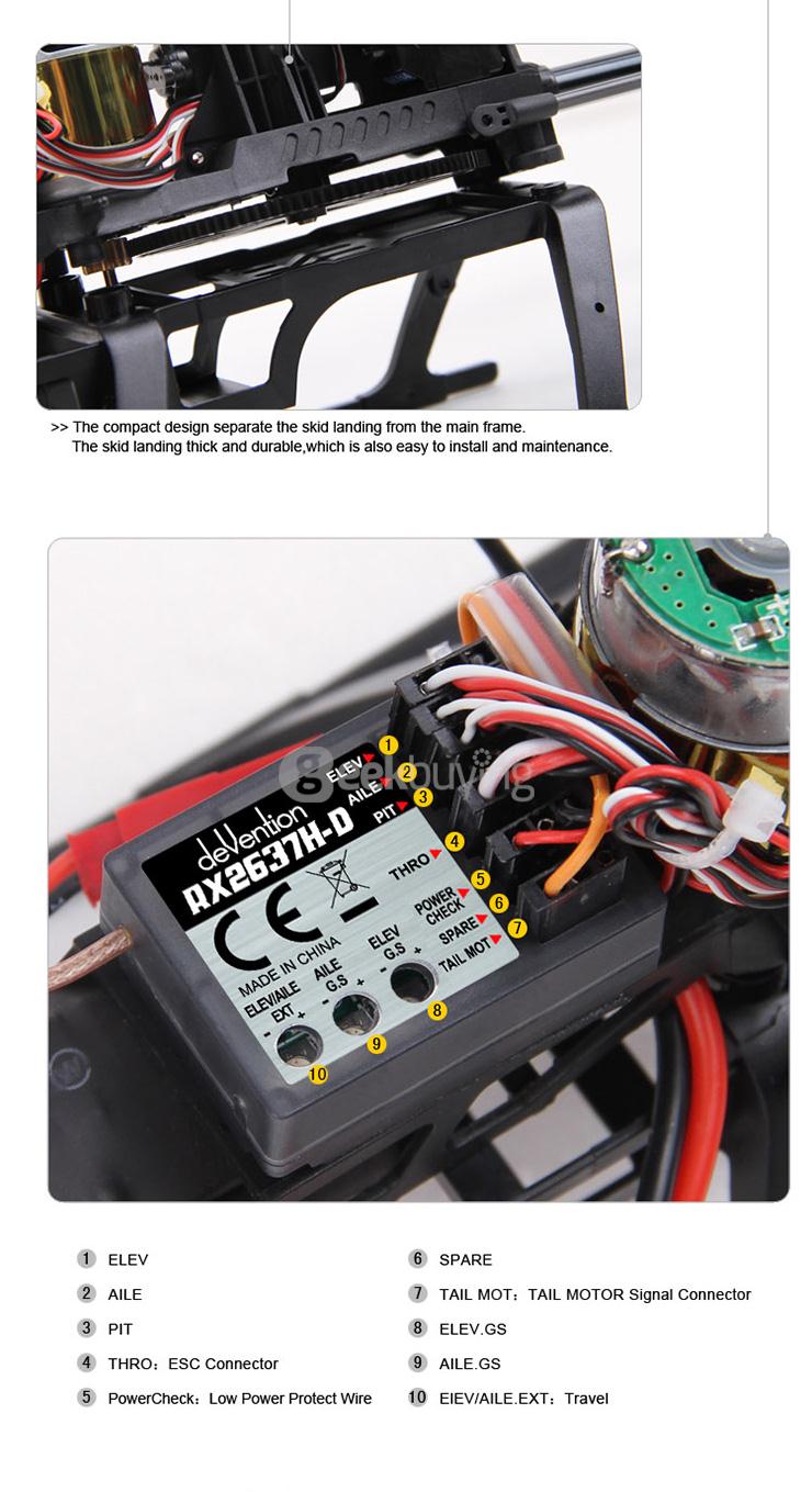 Walkera Master CP Flybarless RC Helicopter 6CH 6Axis Gyro 3D Telemetry Sky Fighter BNF Without Transmitter