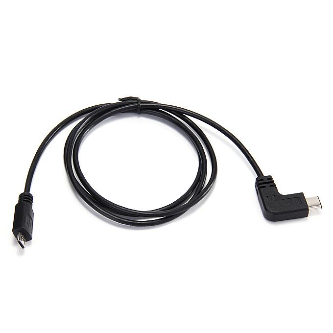 USB Type C Lateral Bending To 2.0 Mini 5P M Cable Male To Male Data Cable 1.0M - Black