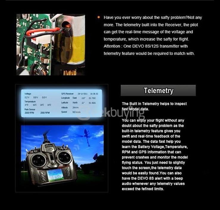 Walkera Mini CP Flybarless RC Helicopter 6CH 3Axis Gyro 3D Telemetry Sky Fighter BNF